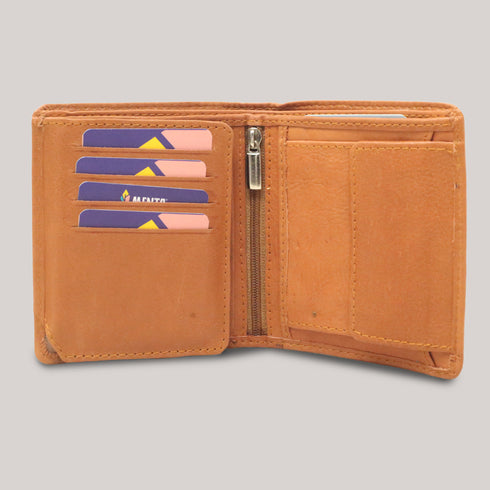 Auryan Genuine Leather Tan Wallet For Men